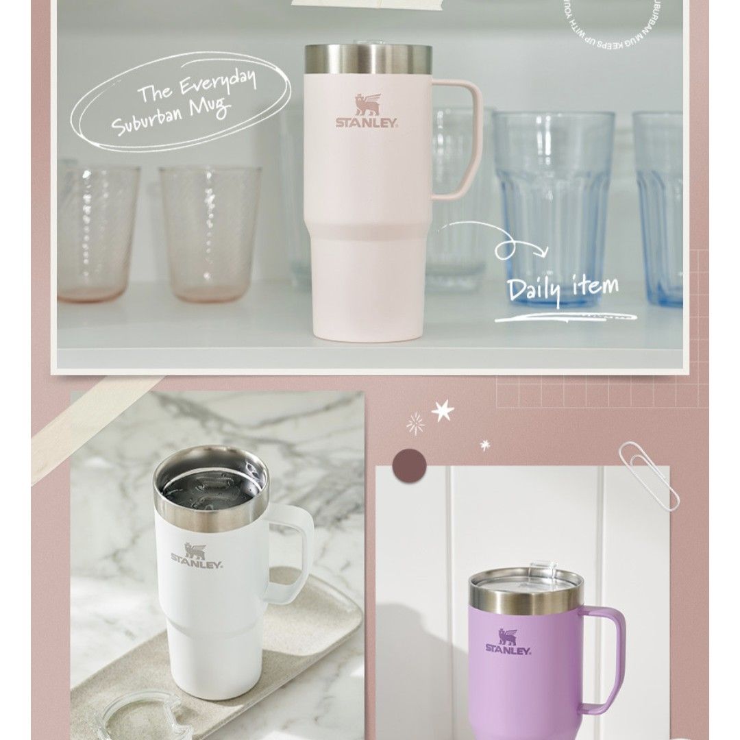 Stanley Everyday Suburban Mug 473ml (Category: Water Bottles & Tumblers) located in Cainta. Submitted by shopchelonline (Listing ID 1394895755, Image 2). Description: Stanley Everyday Suburban Mug 473ml 🛒2,320.00 each(all in) + LSF DP: 50% PAYO RB: 15 days after DP; NETA 💎Pre-order - NO RUSH SHIPPING 💎Korea Pasabuy - NORMAL ETA 💎Colors may vary due to lighting. 💎Availability and price may vary 💎The outer case/box is simply for protecting go