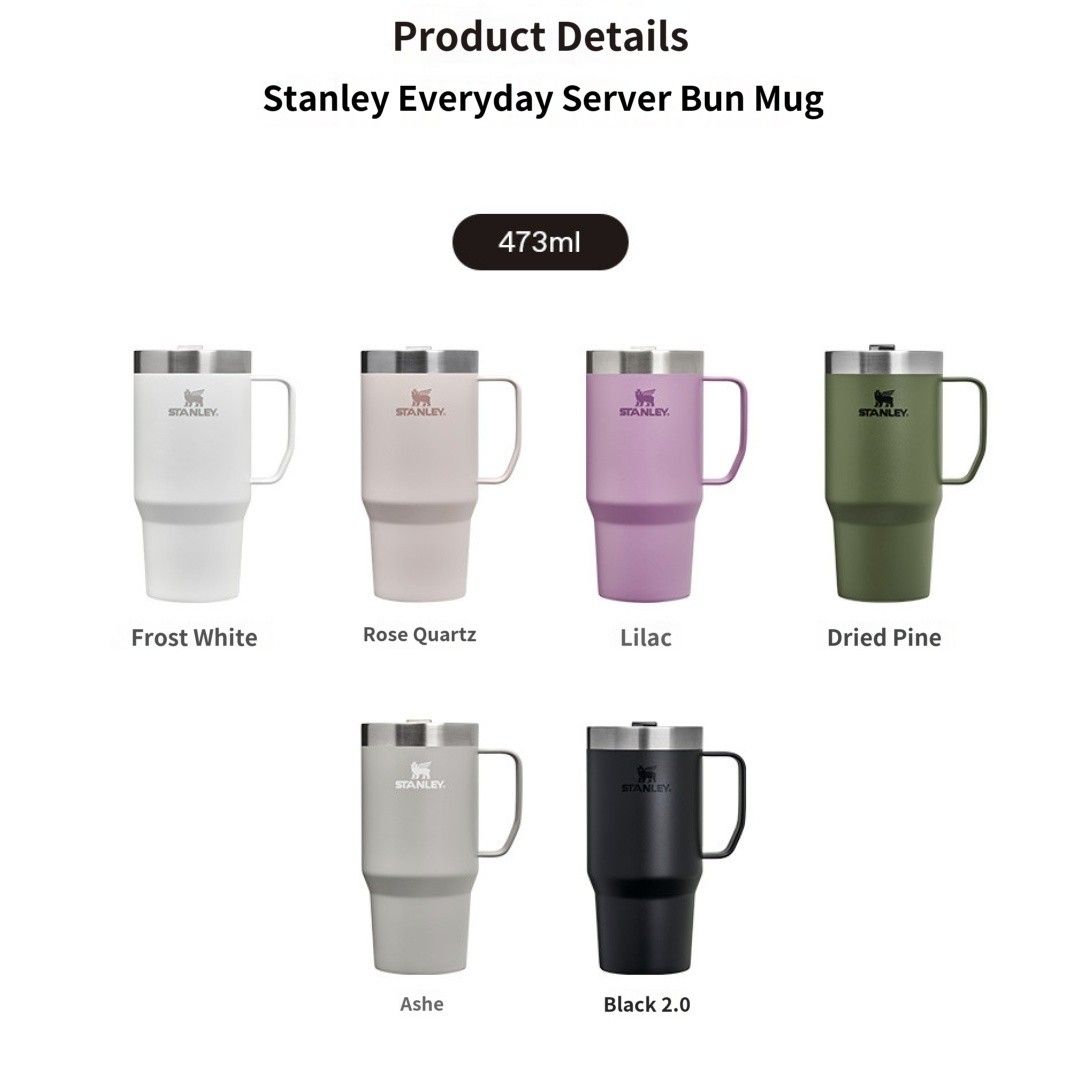 Stanley Everyday Suburban Mug 473ml (Category: Water Bottles & Tumblers) located in Cainta. Submitted by shopchelonline (Listing ID 1394895755, Image 1). Description: Stanley Everyday Suburban Mug 473ml 🛒2,320.00 each(all in) + LSF DP: 50% PAYO RB: 15 days after DP; NETA 💎Pre-order - NO RUSH SHIPPING 💎Korea Pasabuy - NORMAL ETA 💎Colors may vary due to lighting. 💎Availability and price may vary 💎The outer case/box is simply for protecting go