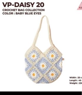Vpada 泰國針織花花袋 Baby blue64204784597891110
