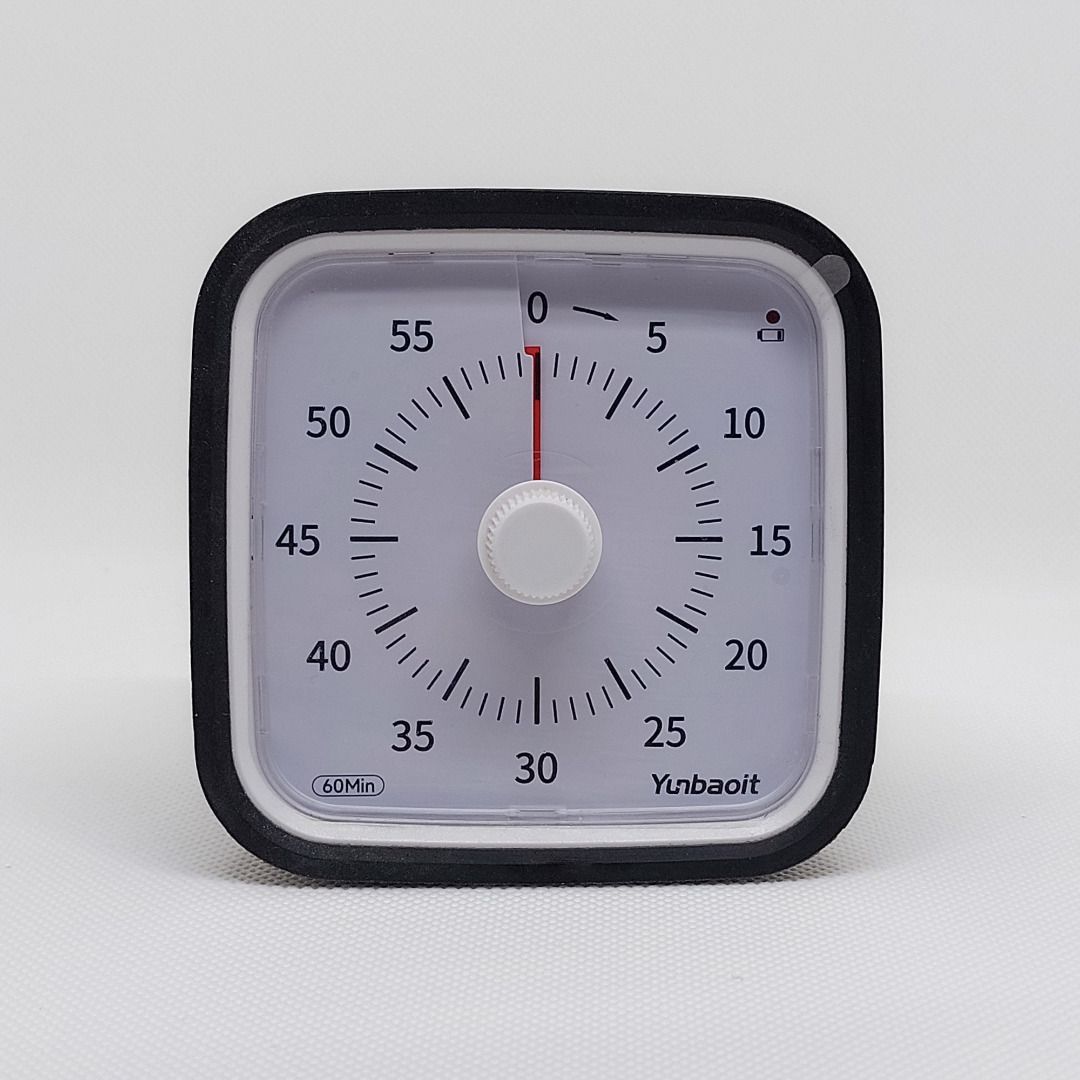 Yunbaoit 60-Minute Timer With Protective Case (Category: Clocks) located in Allen. Submitted by omoriii (Listing ID 1394956151, Image 3). Description: - 60-minute timer - Clear, easy-to-read dial - Stylish black square design with white dial and knob - Back settings include 3s, 30s, and more - Requires 1 AA battery.
