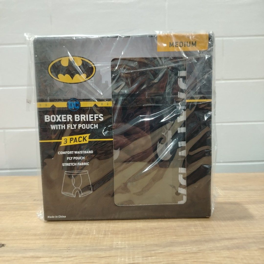 3-pack of Batman Boxer Briefs (Category: Underwear) located in Marikina City. Submitted by dmimports (Listing ID 1394983714, Image 1). Description: Brand:Dc Comics Material:88%Polyester,12%Elastane Size:Medium Fly Pouch Comfort Waistband Stretch Fabric 3 Pack Character Branding Disclaimer All merchandise sold is 100% guaranteed to be authentic and bought from authorized stores in the US at A low price. Product color may slightly vary due to photo
