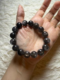 黑武士黑閃靈鑽水晶手串     12.8mm64233370276354110