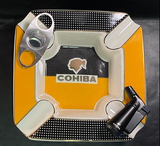 Four-Flame Cigar Lighter, Cigar Ashtray, and Cigar Cutter64220096670467110