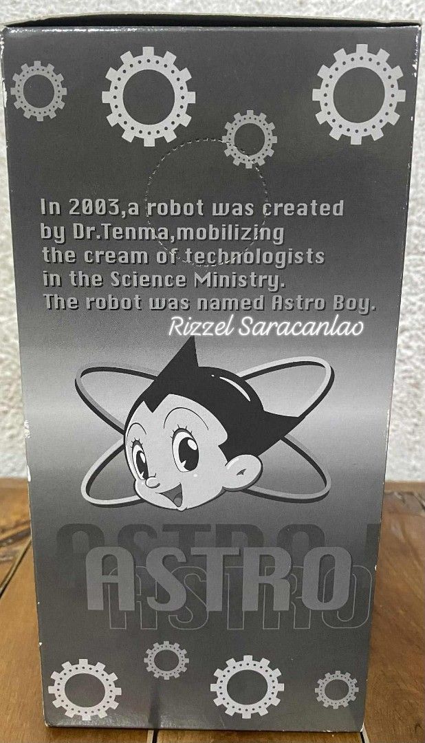 Astro Boy Figure (Category: Figurines & Statues) located in Manila. Submitted by aterizz (Listing ID 1395070831, Image 2). Description: - Authentic Astro Boy figure - Original box included - Features Astro Boy in a dynamic pose with jet effect - Box has Japanese text and Astro Boy logo - Back of box includes character information and the year 2003 - Made in China.