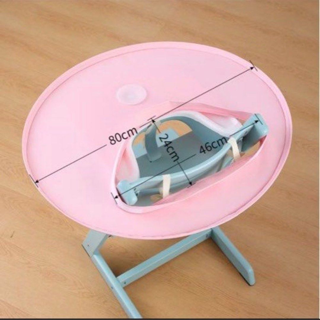 BLW Waterproof Large Tray Baby Chair Cover Tray Mat and Bib for Stokke (Category: Weaning & Toddler Feeding) located in Singapore. Submitted by jordanleech (Listing ID 1394980040, Image 2). Description: Great to use when starting Baby Led weaning self feeding. To ensure the baby doesn’t drop all the food and allow them enough space to explore and get messy when eating. Baby dining table set includes a round tray, a bib, and a storage bag The solu