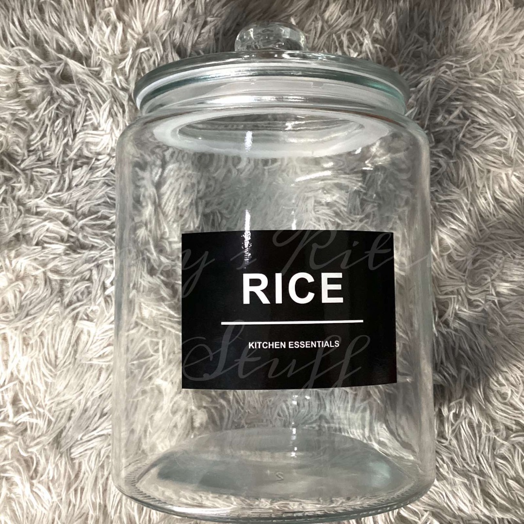 CKS Rice Storage Dispenser Glass with Lid Kitchen Canister Jar ...