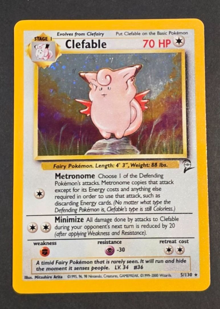Clefable #5 - Pokemon Vintage 2000 Base Set 2 - LP+ (Swirl), Hobbies ...