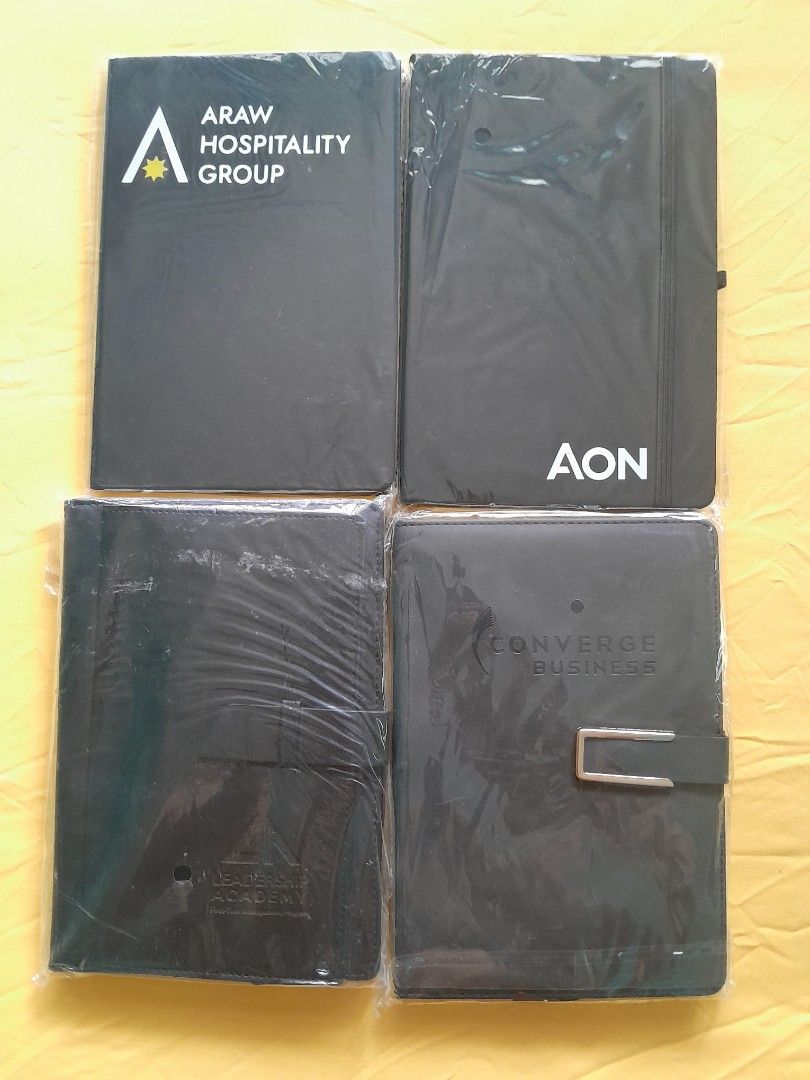 Corporate diary notebooks with leather cover (Category: Stationery & School Supplies) located in Paranaque City. Submitted by dayabhai888 (Listing ID 1395054626, Image 2). Description: Assortment of Corporate diary notebooks with leather cover. 99 each only..