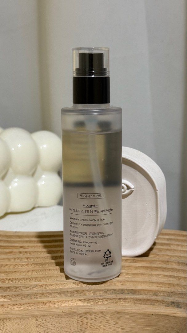 COSRX Advanced Snail 96 Mucin Power Essence 100ml (Category: Face Care) located in Taguig. Submitted by findswithcece (Listing ID 1395147697, Image 3). Description: - 90% product left - Full size.