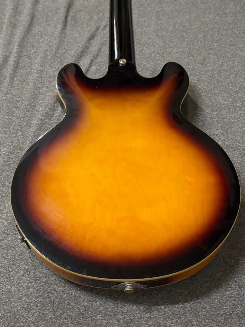 Epiphone Casino Coupe VS (Category: Musical Instruments) located in Bacoor. Submitted by diannaaaaa (Listing ID 1395072739, Image 2). Description: Electric Guitar · Color/ Finish: Vintage Sunburst · Technology: Hollow Body · Body Shape: ES Shape · Strings: 6 string · Neck construction: Set in neck · Frets: 22 · Scale Length: 24,75” (629 mm) · Body Material: Maple laminated · Top: Maple veneer RFS: Loss of interest :( For faster transaction, kindl