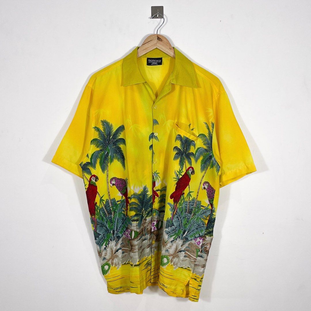 FREESHIP Pacific & Co Tropical Printed Shirt (Yellow) (Category: Tshirts & Polo Shirts ) located in Las Pinas. Submitted by drunkenmonkeyfinds (Listing ID 1395032096, Image 1). Description: Pacific & Co Tropical Printed Shirt (Yellow) size: large to extra large chest width: 23″ full body length: 29.5″ shoulder width: 21″ great condition, lightly used, 9/10 mine: 500 free shipping ——- actual color may vary in person due to camera lighting pieces a