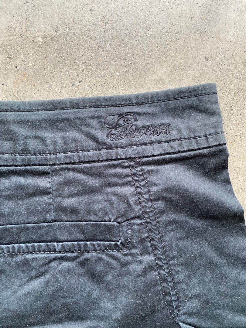 Guess Jeans Black Shorts Size 27 (Category: Shorts) located in Quezon City. Submitted by maravia (Listing ID 1395081260, Image 2). Description: - Guess Jeans shorts - Size 27 - Button closure - Two back pockets - Guess logo embroidery - Material: 98% cotton, 2% spandex - Stylish and comfortable.