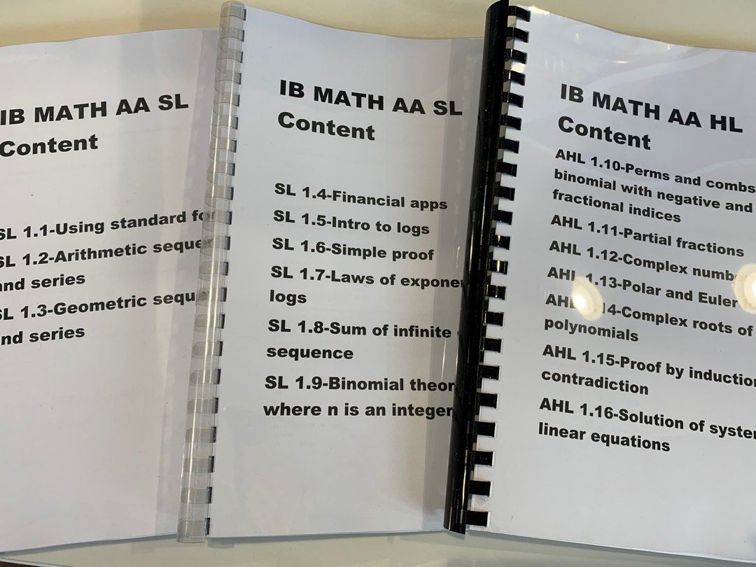 IB Math AA ch 1 HL/SL topical Past Exam questions with answers (2019 ...