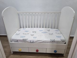 Ikea Gonatt Crib Cot Tidy Ikea GONATT Cot With Drawer, White