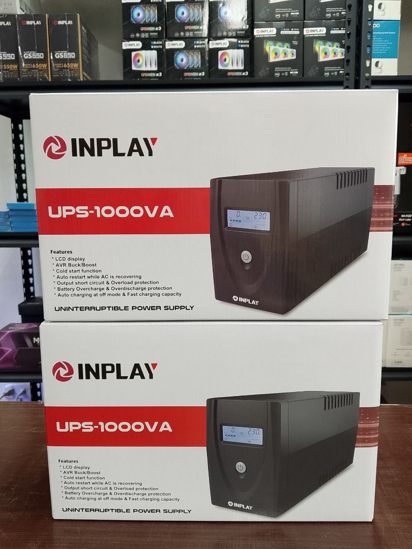 Inplay UPS 1000VA LCD Display (Category: Computer Parts) located in Pasig City. Submitted by technofuseofficial (Listing ID 1395055430, Image 1). Description: Inplay UPS 1000VA LCD Display Brand New and Original Items Store Location: 4F Unit 402, 604 Shaw Boulevard, Barangay Kapitolyo, Pasig City Same Day Delivery: - Lalamove delivery within Metro Manila - For walk-ins: Always PM first for item availability - We are also open for night time deliv