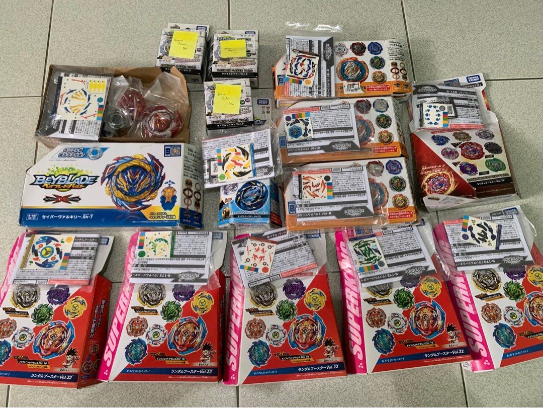 NEW BEYBLADES FOR SALE (BURST AND X SERIES)! (Category: Action & Battle Toys) located in Cavite. Submitted by miggeee (Listing ID 1395016427, Image 1). Description: FOR SALE: SEALED BEYBLADES (BURST AND X) - With Rare and Prize Beys BEYBLADE BURST ITEMS Season 6 Releases: Savior Valkyrie (Rare Red Version) - P2,500.00 Cyclone Ragnaruk (Prize) - P1,000.00 Brave Wyvern - P500.00 Hell Kerbecs - P500.00 Season 5 Releases: Super Satan - P500.00 Ace Dr