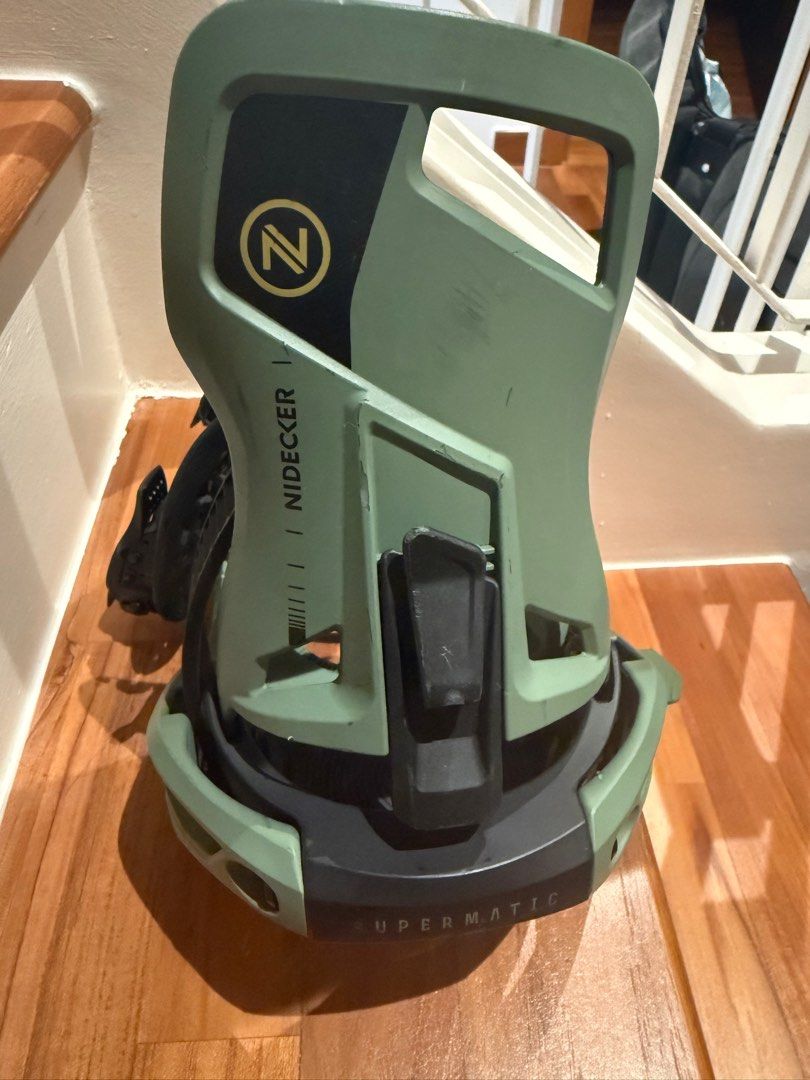Nidecker Supermatic Snowboard Bindings 2024 olive size M, Sports