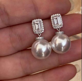 立方氧化鋯珍珠垂墜耳環64218457384195110