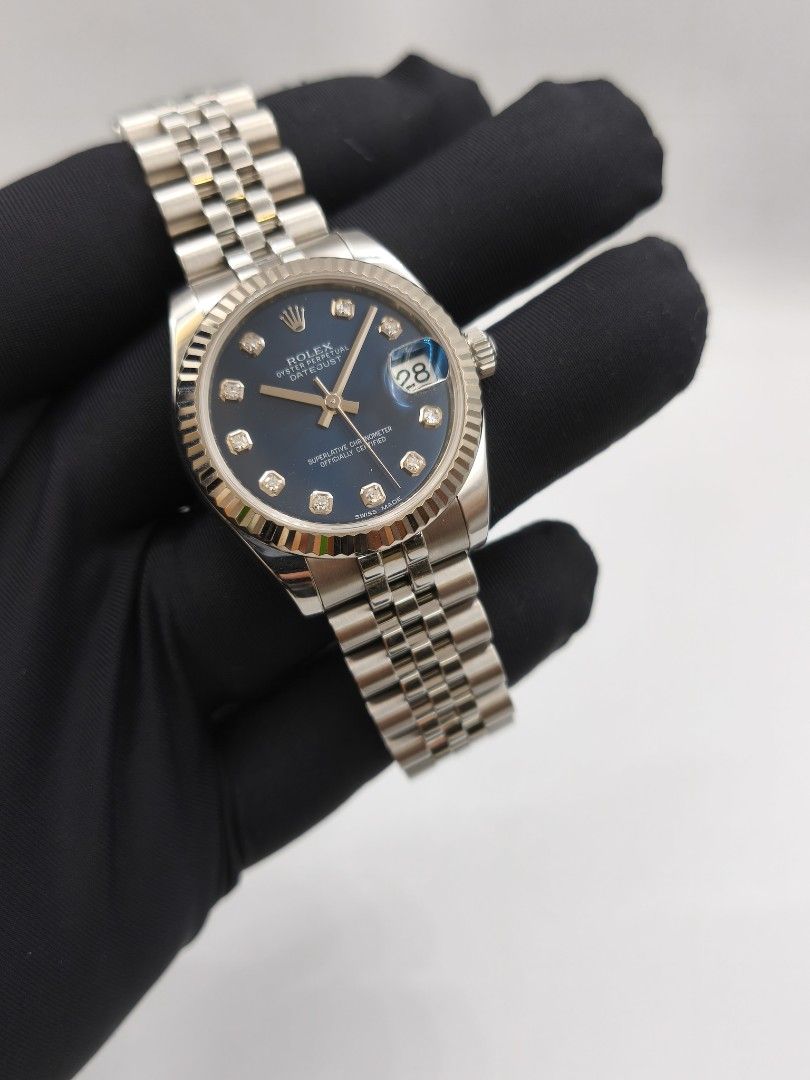 Pre-owned Rolex Datejust 31 Blue Diamond Ref 178274, Luxury