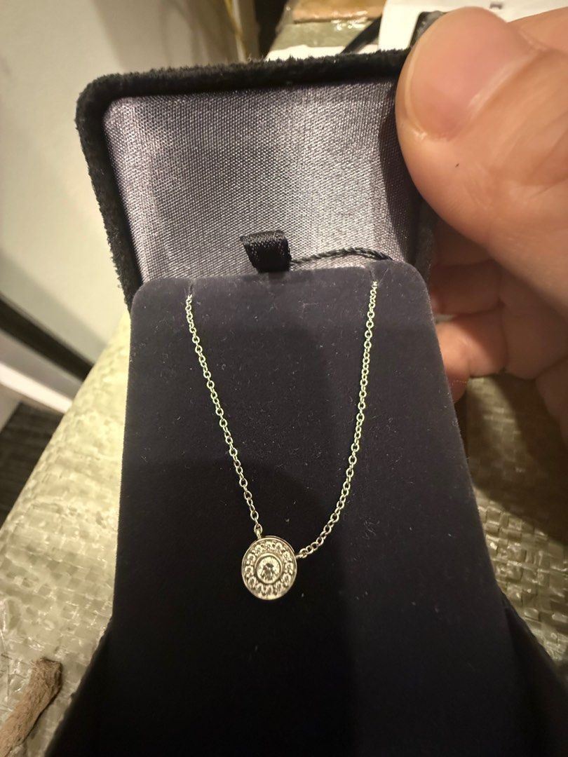 Tiffany Mini Circlet Diamond Halo Pendant Necklace in