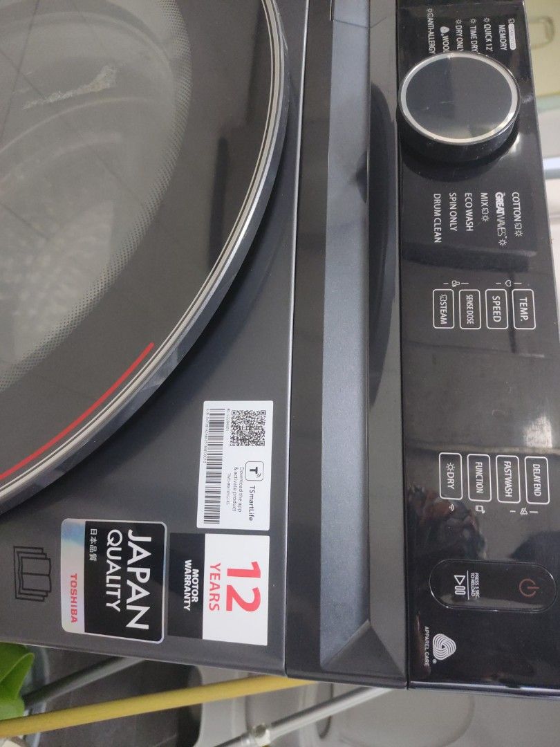 Toshiba Origin Inverter Washing Machine 9.5kg/7kg, TV & Home Appliances ...