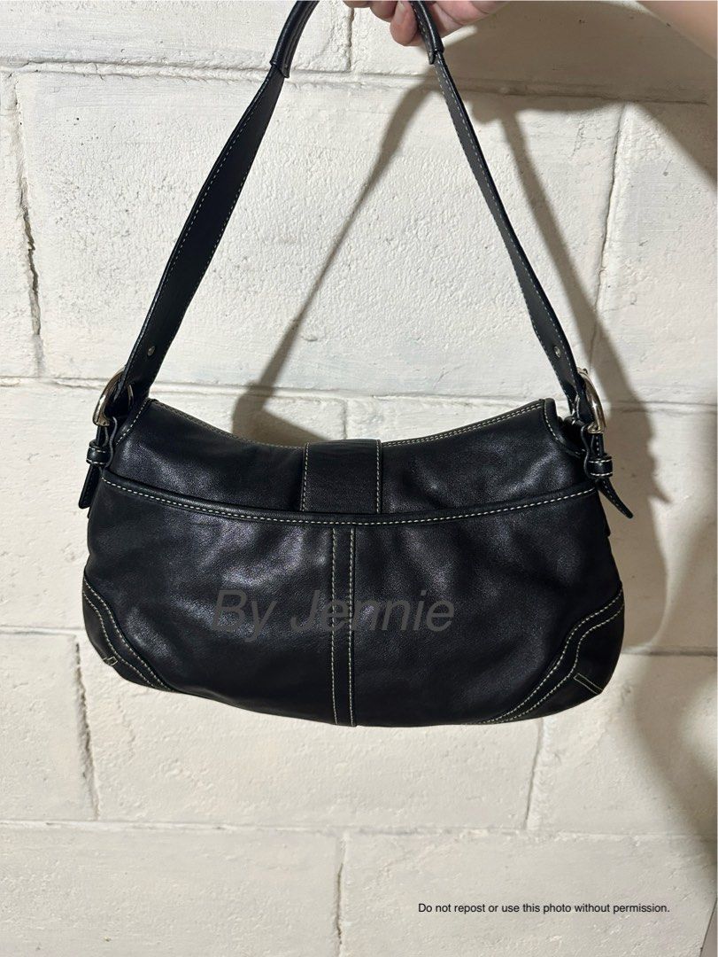Vintage Coach Leather Soho Bag (Category: Luxury Bags & Wallets) located in Manila. Submitted by _its_jennie (Listing ID 1395070525, Image 2). Description: Vintage Coach Leather Soho Bag > 14.5in x 9in > black leather > personal preloved & well used > no major flaws > interior just needs cleaning > unavoidable minor scratches on hardware,, but barely noticeable > authentic & bought from Japan pm for more details & inquiries <3 .