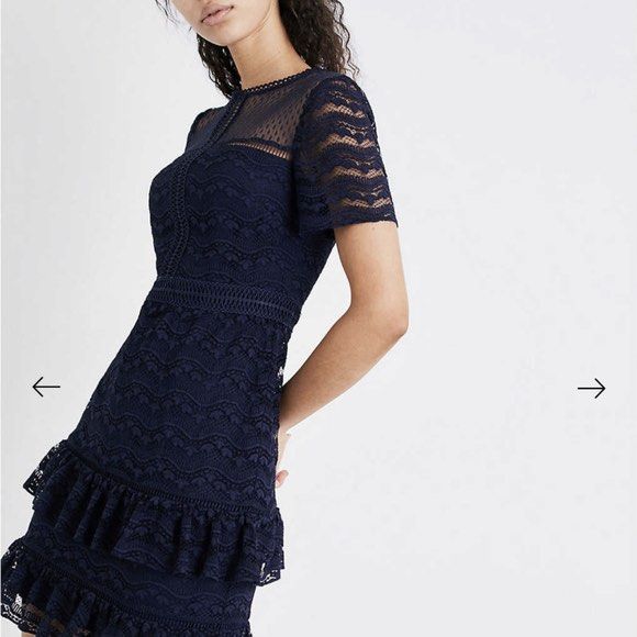 Whistles Navy Lace Ruffles Dress, Women's Fashion, Dresses & Sets, Dresses  on Carousell