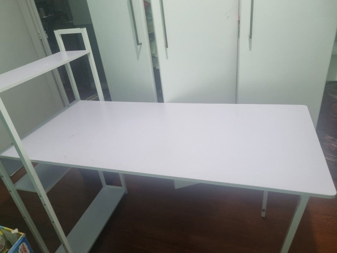 White Study Desk/Computer Table (Category: Tables & Sets) located in Manila. Submitted by philippbriann (Listing ID 1395121041, Image 1). Description: .