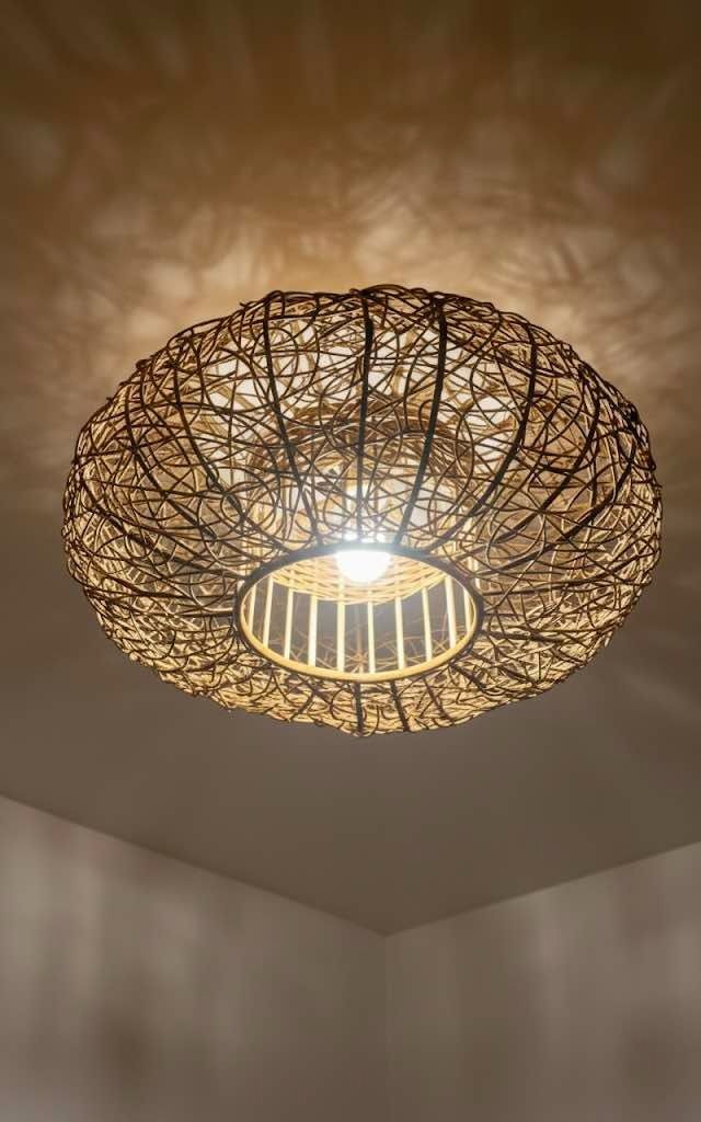 Woven Rattan Ceiling Lamp (Category: Lighting) located in Pasig City. Submitted by icraft_handicraft (Listing ID 1395078277, Image 1). Description: - Unique woven rattan ceiling lamp - Circular shape with open center for direct light - Made of natural-colored rattan - Adds a warm and inviting ambiance - Stylish and decorative.