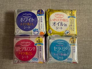 [日本 現貨4款] KOSE Softymo 高絲 可攜式卸妝濕巾/卸妝紙 補充裝 52 片 ($28/包, $75/3包)64228050565505110
