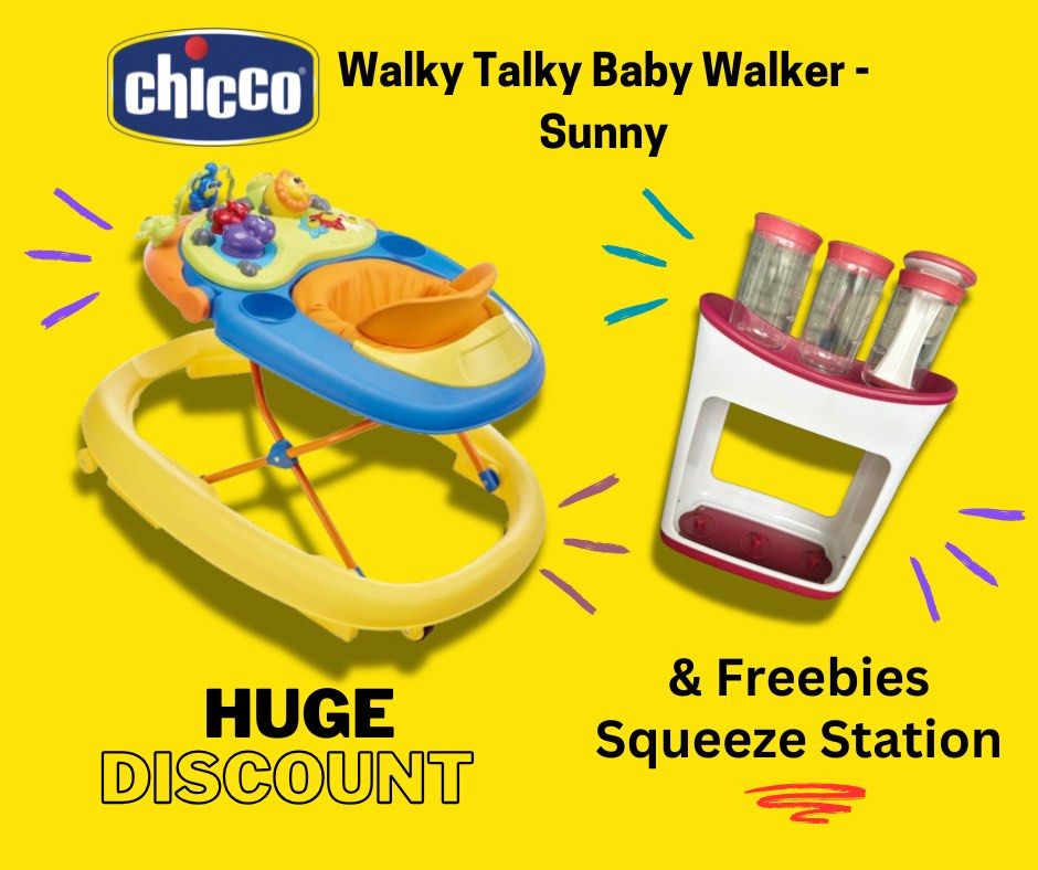 ✨ Chicco Baby Walker + FREE Squeeze Station – 58% OFF Bundle! ✨ (Category: Infant Playtime) located in Manila. Submitted by shinipani (Listing ID 1395190620, Image 1). Description: 🍼 Retail Value: • Chicco Walker – ₱5,999 • Squeeze Station (with 10 reusable pouches) – ₱1,200 Total: ₱7,199 💵 Yours for only ₱3,000 — SAVE ₱4,199 (~58% OFF!) 🎁 FREE BONUS: Brand-new Squeeze Station with 10 reusable storage pouches Why you’ll love this deal: ✅ Good 