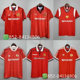 👏曼聯 MUN Manchester United復古 Home Jersey 復古波衫 紅色 球迷版💎紫鑽商家💎 所有衫款/球員/號碼全齊。有鐘意嘅款直接帶圖詢價。（Players name and number can be customize）波衫 球衣 足球服 短袖 英超 Premier League64240258359042110