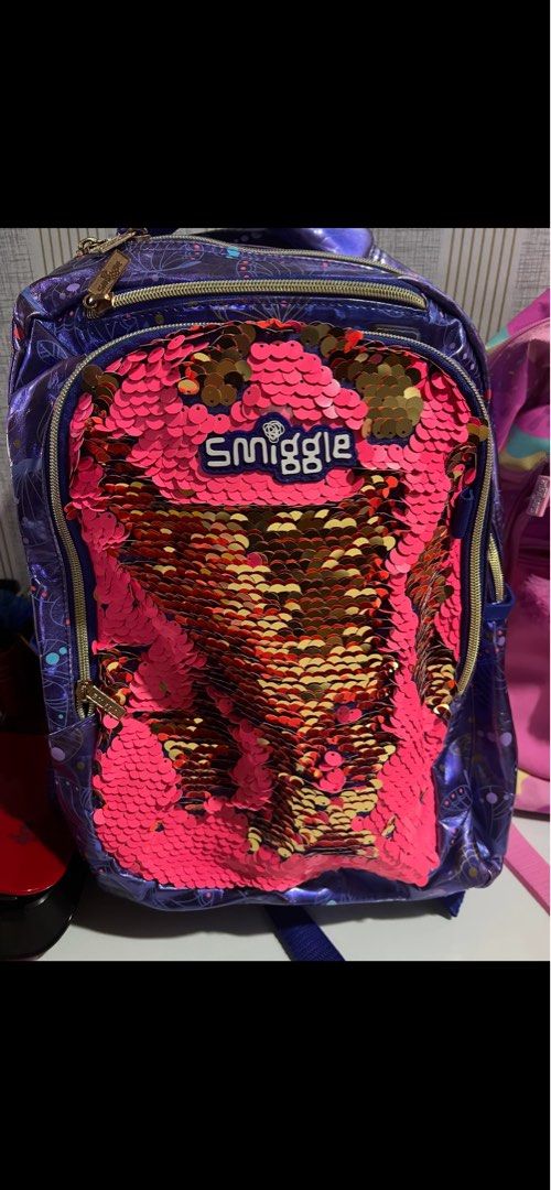 Clearance! Authentic Pre-loved Smiggles Bag (Category: Backpacks) located in Quezon City. Submitted by m_here (Listing ID 1395229755, Image 2). Description: Minimally used Smiggles Backpack Bag Very clean Assorted Backpacks P1000 Sling Bag P800 Wallet P500 Rfs: outgrown by my kids Pickup: Araneta Ave Qc or Blumentritt Manila .