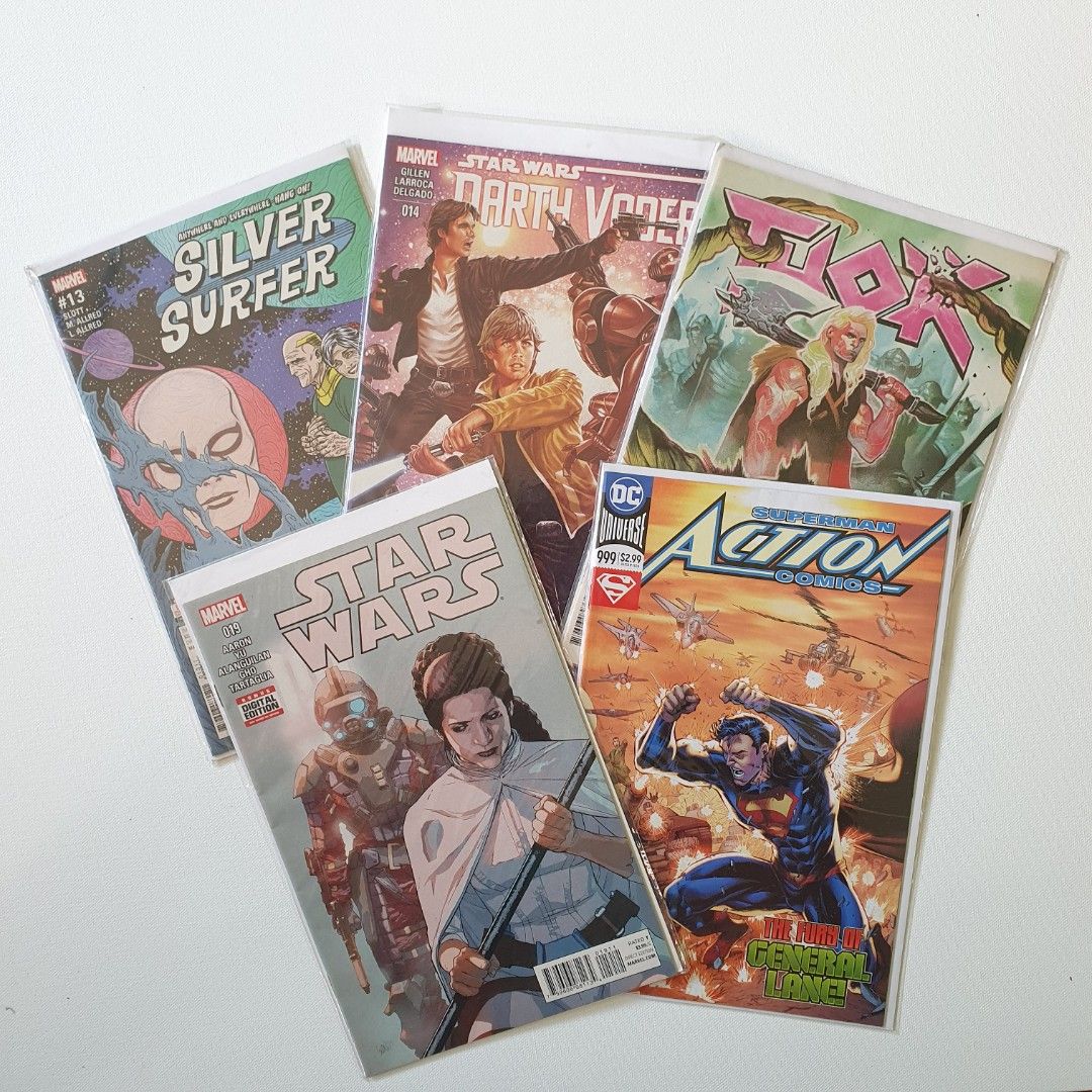 Comic Book Collection (Category: Comics & Manga) located in Antipolo. Submitted by raybiyaclosetstuff (Listing ID 1395165511, Image 1). Description: - Assorted Comic books - Includes Star Wars, Silver Surfer, Action Comics, and other titles Price: Php 300 for all rfs: Decluttering Loc: Pasig/Cainta MOP: Gcash/Bank Transfer MOD: Lbc/Lalamove/JandT/Flash.