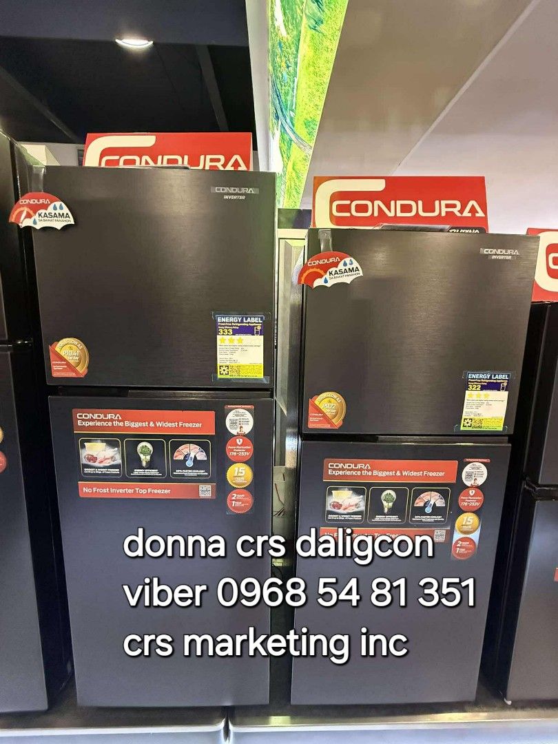 Condura ref (Category: Refrigerators and Freezers) located in Manila. Submitted by donnasagao03665 (Listing ID 1395284667, Image 3). Description: 💙 CONDURA REFRIGERATOR NO FROST INVERTER REFRIGERATOR / CONDURA PERSONAL REF / CONDURA REF 💙 TWO DOOR INVERTER 📍 CTF650i 6.3 - 14,200 📍 CTF77i 7.0 - 14,900 📍 CTF83iCG 8.3 - 15,900 📍CTF88i 8.8 - 16,200 📍CTF98i 9.8 - 17,600 📍CTF107i 10.7 - 19,900 PERSONAL REF 📍 CPR90TD WHT 3.1 - 8,900 📍 CPR90TD 
