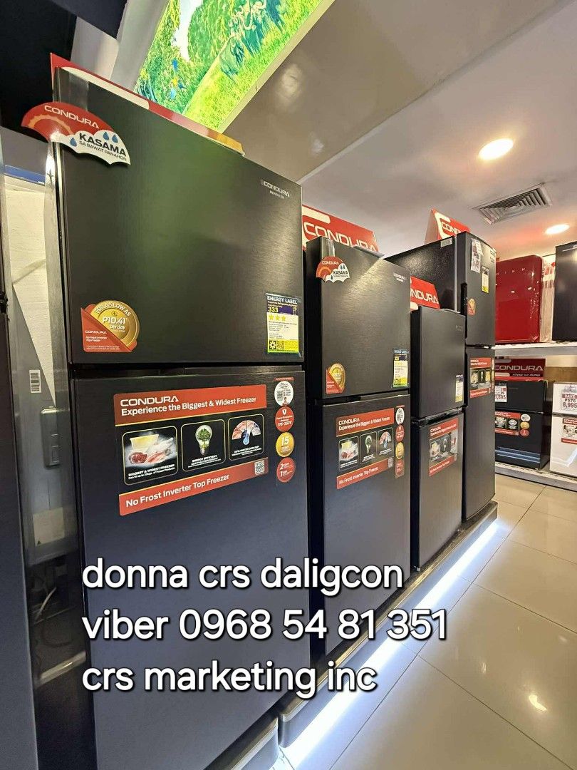Condura ref (Category: Refrigerators and Freezers) located in Manila. Submitted by donnasagao03665 (Listing ID 1395284667, Image 2). Description: 💙 CONDURA REFRIGERATOR NO FROST INVERTER REFRIGERATOR / CONDURA PERSONAL REF / CONDURA REF 💙 TWO DOOR INVERTER 📍 CTF650i 6.3 - 14,200 📍 CTF77i 7.0 - 14,900 📍 CTF83iCG 8.3 - 15,900 📍CTF88i 8.8 - 16,200 📍CTF98i 9.8 - 17,600 📍CTF107i 10.7 - 19,900 PERSONAL REF 📍 CPR90TD WHT 3.1 - 8,900 📍 CPR90TD 