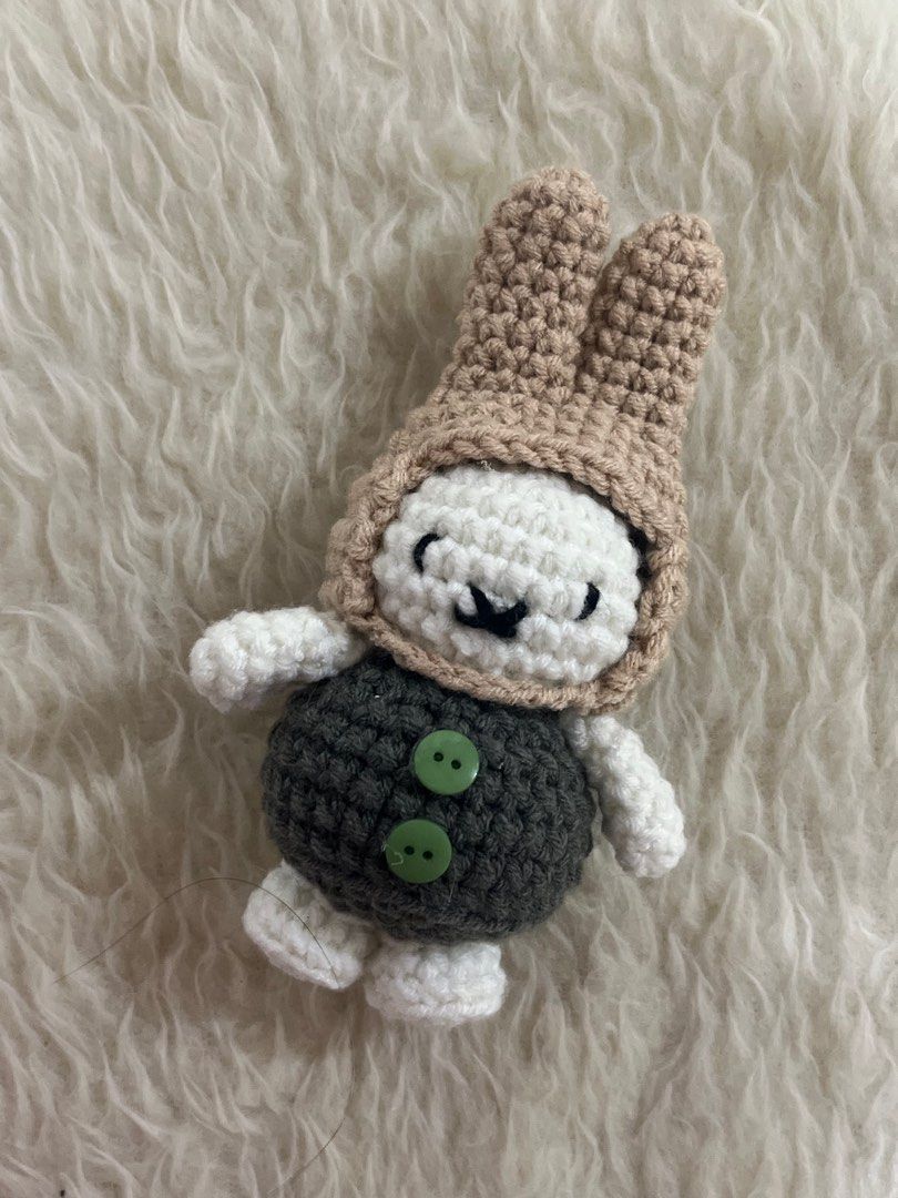 Crochet Green and Brown Miffy (Category: Handmade Craft) located in Dagupan City. Submitted by fully.stitched (Listing ID 1395254256, Image 2). Description: Handcrafted with love and precision, get your own Miffy now! This Miffy has a brown earmuff and a green body adorned with green buttons:) ᯓᡣ𐭩 Material: 5-ply yarn ᯓᡣ𐭩 Nationwide delivery available ᯓᡣ𐭩 Payment methods: GCash, bank transfer, COD (for meet ups), and more ᯓᡣ𐭩 Delivery method: