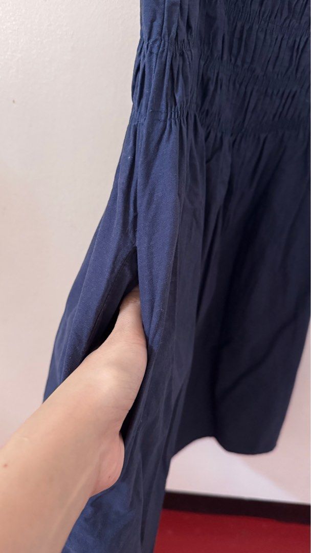 Dark denim dress kids (Category: Babies & Kids Fashion) located in Makati City. Submitted by thriftyfive (Listing ID 1395217973, Image 3). Description: Garterized with side pockets.