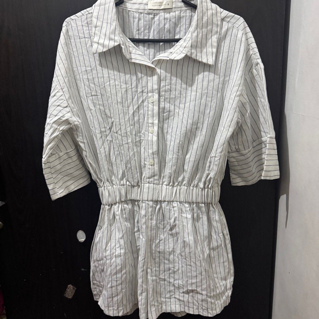 (Get 3 for 350) Striped Romper M-L (Category: Rompers) located in Taguig. Submitted by bnplswmakeup (Listing ID 1395186628, Image 1). Description: - Striped Romper - Size: M-L - Stylish design - Good condition.