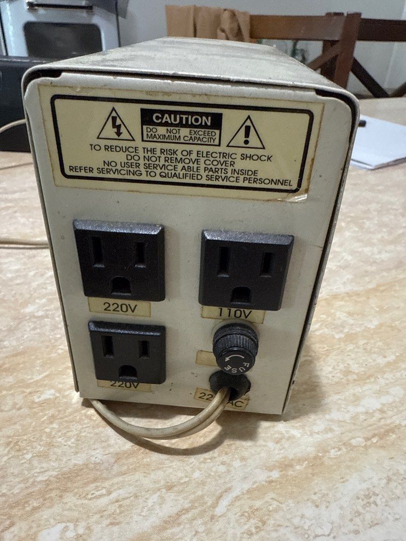 Giant Power GP-500 Automatic Voltage Regulator (Category: Electrical, Adaptors & Sockets) located in Cebu City. Submitted by jungmoe (Listing ID 1395173205, Image 2). Description: - Giant Power GP-500 Automatic Voltage Regulator - Line voltage indicator: Normal, Low, Fuse Blown - Power on/off switch - Outlets: Two 220V, One 110V - Includes fuse and caution label - Protects your appliances by regulating voltage.