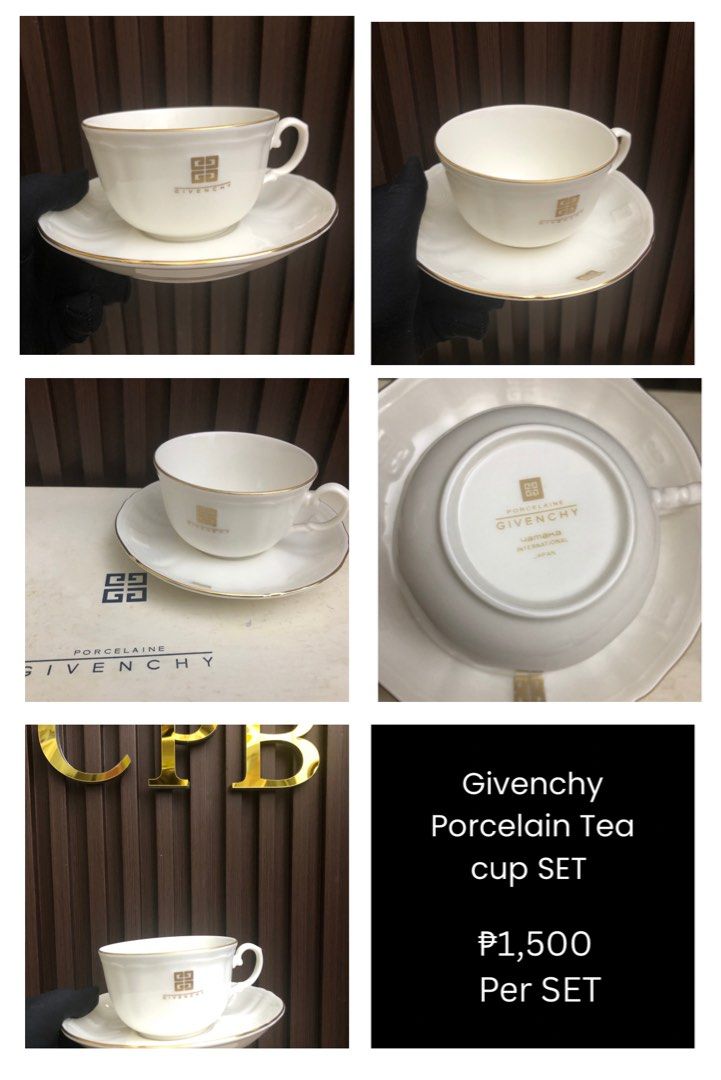 Givenchy Porcelain Tea Cup SET (Category: Coffee & Tea Tableware) located in Pasay City. Submitted by cpb__ (Listing ID 1395243309, Image 2). Description: 1500 per SET.
