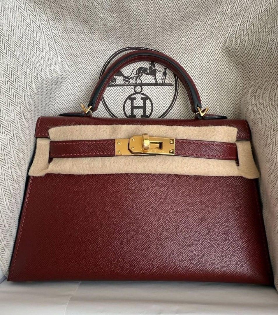 AUTHENTIC HERMES KELLY MINI RED GHW PRELOVED, Barang Mewah, Tas