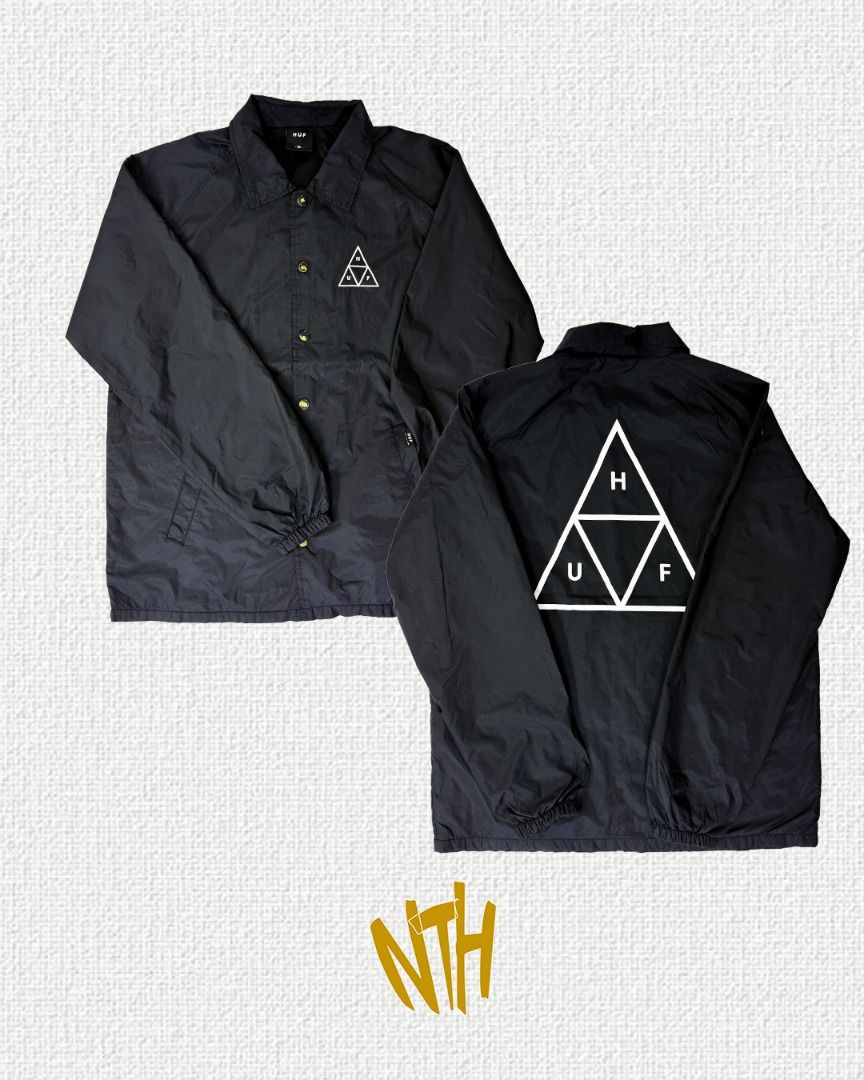 Huf essentials coach nylon jacket (Category: Coats, Jackets and Outerwear) located in Naga. Submitted by daily.hustlin (Listing ID 1395270789, Image 1). Description: Huf essentials coach nylon jacket SIZE: M on tag best fit L Width: 23"" Length (Top to bottom): 29 VERY GOOD CONDITION SEE LAST PIC.