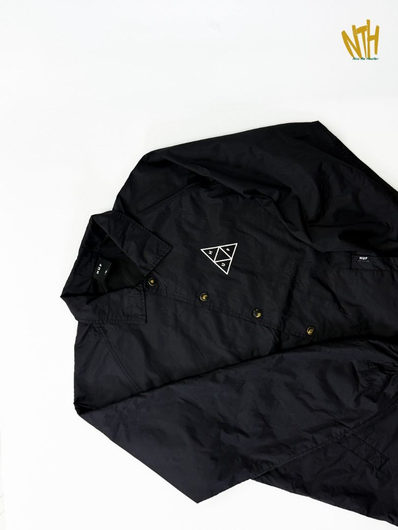 Huf essentials coach nylon jacket (Category: Coats, Jackets and Outerwear) located in Caloocan City. Submitted by m3ssy.ph (Listing ID 1395270790, Image 2). Description: Huf essentials coach nylon jacket SIZE: M on tag best fit L Width: 23"" Length (Top to bottom): 29 VERY GOOD CONDITION SEE LAST PIC.