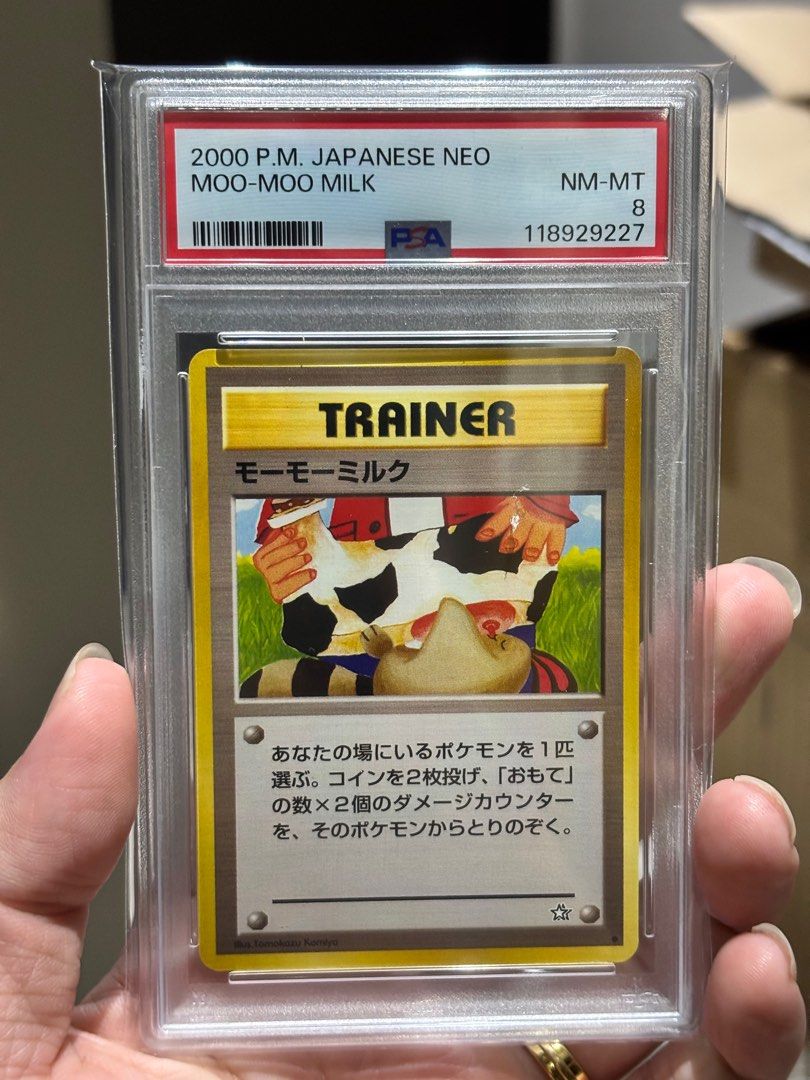 PSA 8] (banned card) 2000 P.M Japanese NEO Moo-Moo Milk Pokemon TCG,  Hobbies & Toys, Toys & Games on Carousell