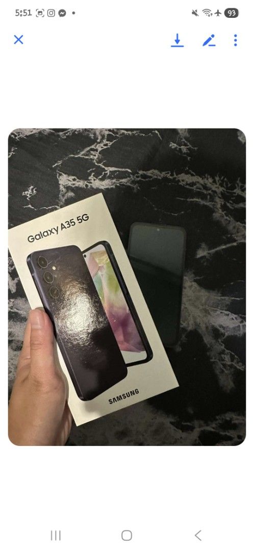 Samsung A35 5G (Category: Samsung) located in Caloocan City. Submitted by dmshop.ph (Listing ID 1395259288, Image 1). Description: - Samsung A35 5G 256gb - Lightly used - 8999php loc: qc area.