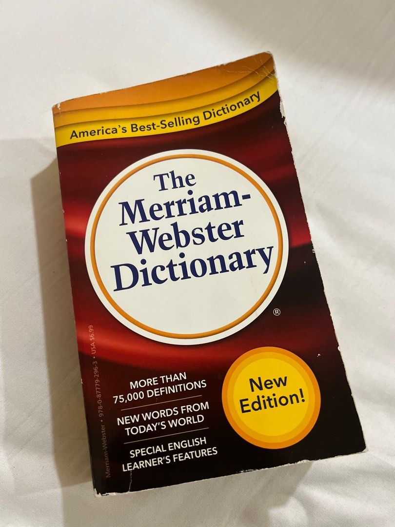 The Merriam-Webster Dictionary (Category: Textbooks) located in Manila. Submitted by a_raine (Listing ID 1395315496, Image 1). Description: used dictionary but still serves its purpose no defects in pages complete pages bought for ₱295 (NBS) gcash payment only sf should be shouldered by buyer 📍marilao area.