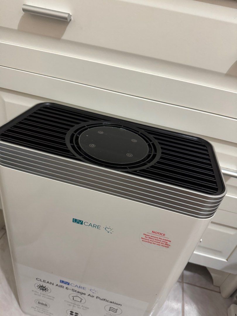 UVCARE Clean Air 6-Stage Purification (Category: Air Purifiers & Dehumidifiers) located in Taguig. Submitted by lrcshop (Listing ID 1395330370, Image 2). Description: NO ISSUE NO DENTS Only need to change the filter then its good to go. ORIGINAL AND BRANDNEW PRICE ALMOST 16K RFS : My UV/Air cleaner na yung aircon namin no need this one na. 🚚DELIVERY🚚 - Delivery Fee should be shouldered by the buyer. 👭🏻MEET UP👨🏼‍🤝‍👨🏻 - We only do meet ups
