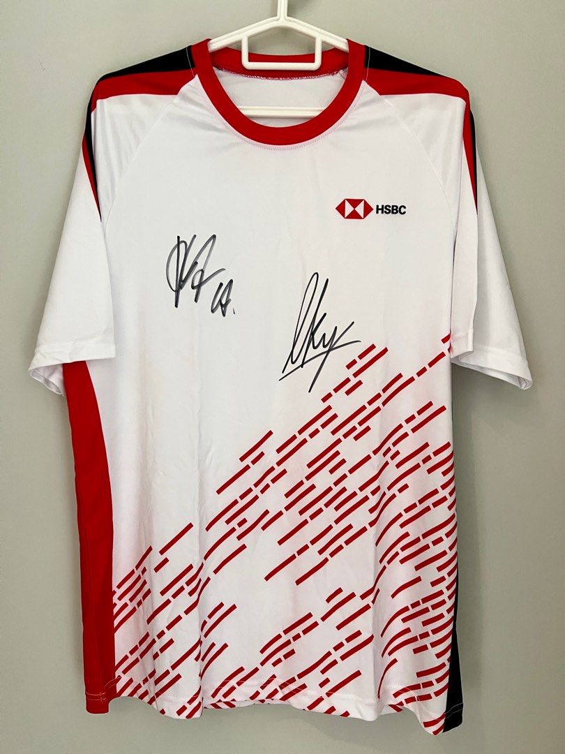 Viktor Axelsen x Loh Kean Yew HSBC BWF Badminton Signed Jersey T-shirt ...