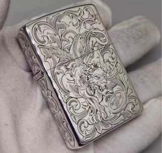 🎉全新有盒ZIPPO火機 唐草貔貅 白銅盔甲機64228235190402110